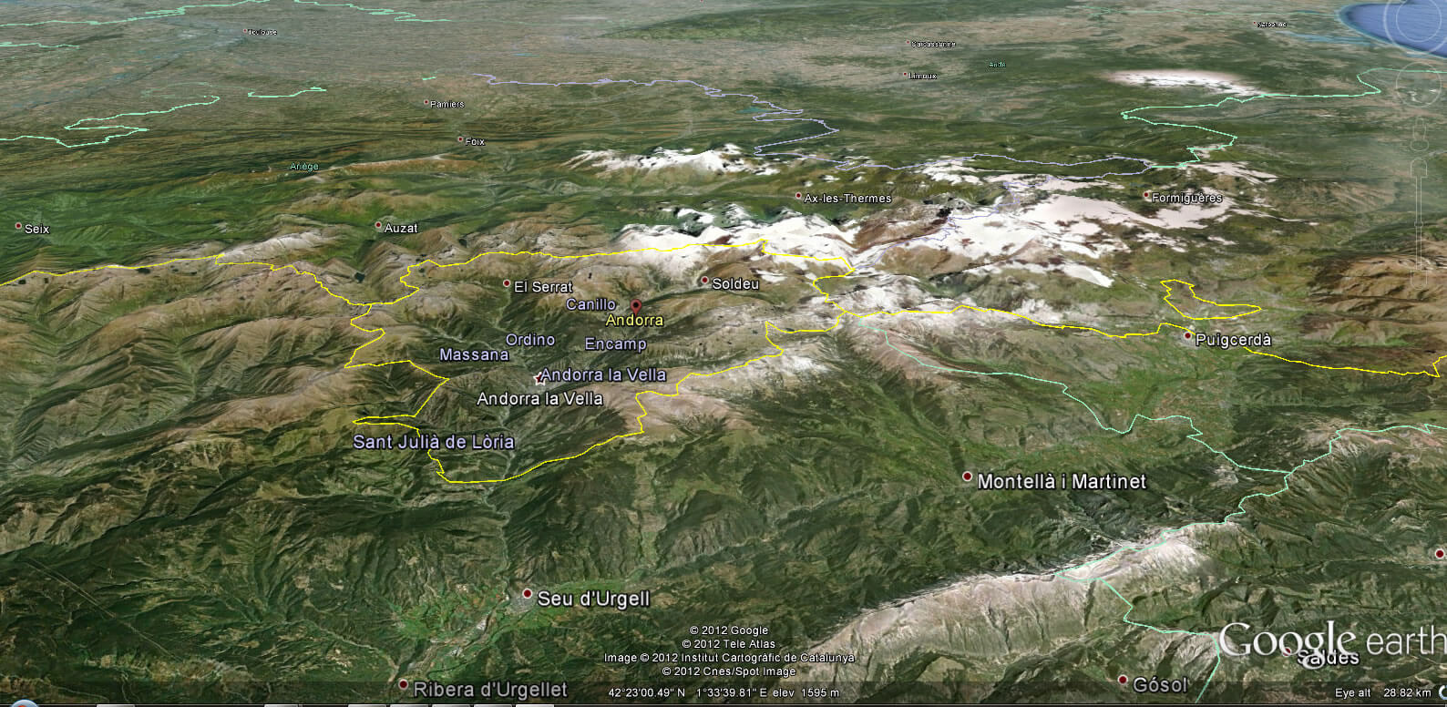 Andorra Erde Map